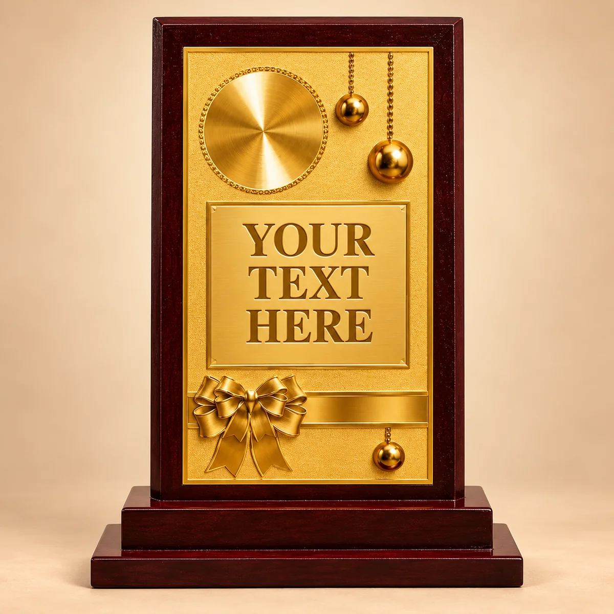 Wooden Framed Gold Plate Award